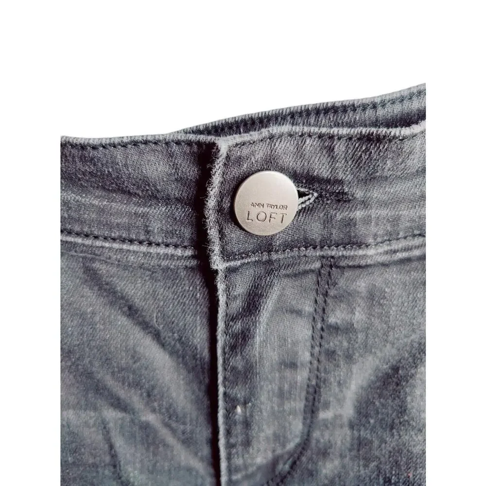 Ann Taylor Loft Womens‎ Size 6 Faded Black Moto Stretchy Skinny Denim Jeans